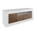Mobile Porta TV 3 Ante 138x42x56 cm in Legno TFT Lipari Bianco e Noce