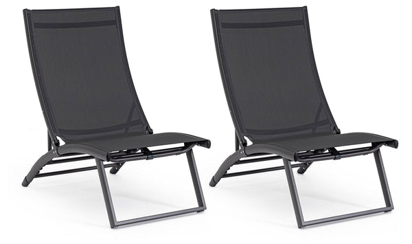 Set 2 Poltrone da Giardino 53x166,5x90 cm in Alluminio Taylor Antracite prezzo