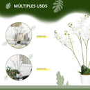 Pianta Artificiale Orchidea H75 cm con Vaso Bianco