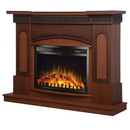 Camino Elettrico da Pavimento 102x130x33 cm Effetto Fiamma 1500W Franco & Zakinthos Noce