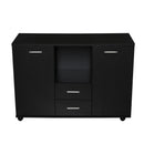 Armadietto 2 Ante 2 Cassetti 100x40x71 cm il Legno Truciolato  Nero