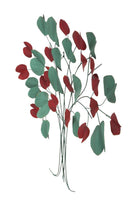 Pannello Albero Bix 105x6,5x94 cm in Ferro Rosso e Verde