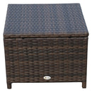 Set Tavolo e 4 Sedie da giardino in Alluminio e Rattan Sintetico 4 Poggiapiedi e Cuscini Marrone 