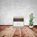 Set 2 Comodino 49,5x33,5x42 cm Nepo rovere sonoma bianco