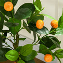 Set 2 Piante Artificiali di Limone e Arancia H120 cm con Vaso Verde