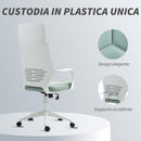 Sedia da Ufficio Operativa 63x63x117-127 cm Seduta Girevole e Dondolo Tessuto a Rete Verde  