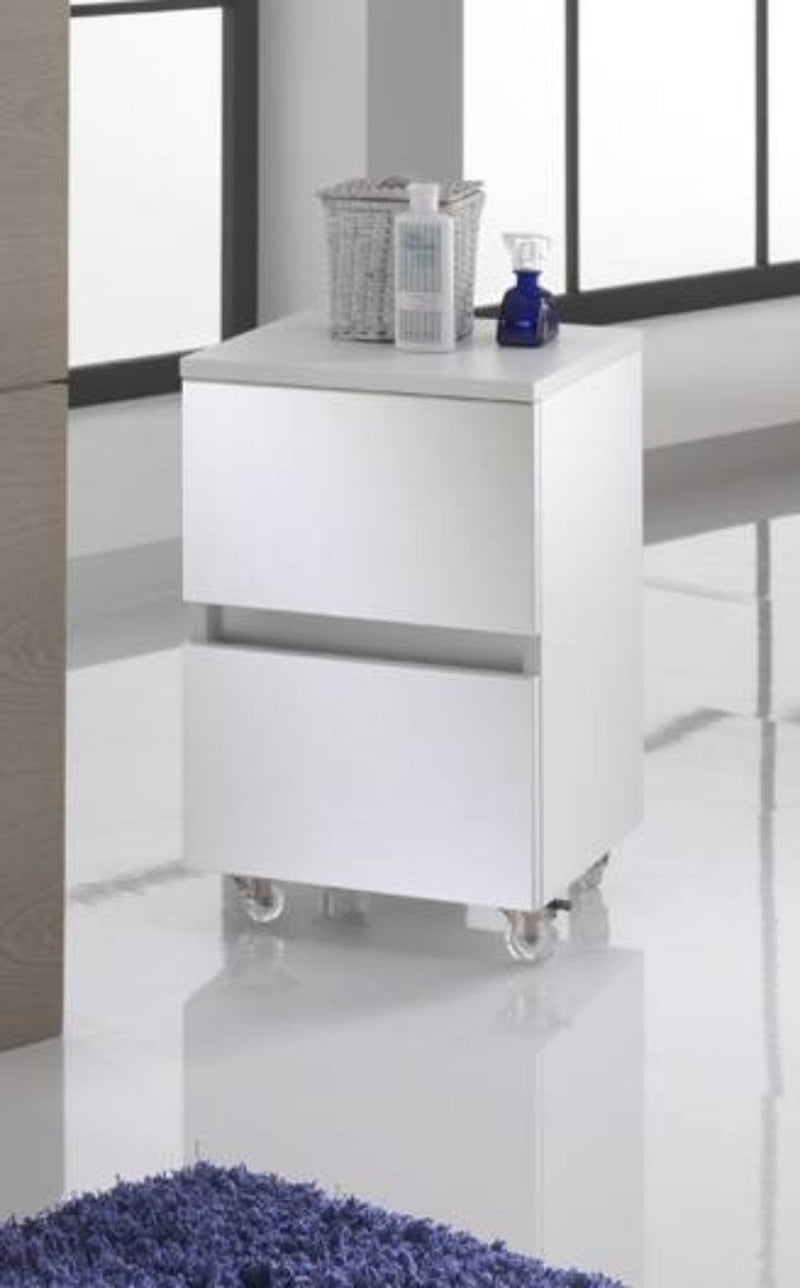 Mobile Cassettiera 2 Cassetti Soft Close in Legno in Melaminico 35x38x57cm TFT Bali Bianco
