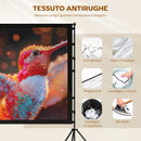 Telo per Proiettore 100" 16:9 HD 4K-8K Angolo di Visione 160° con Treppiedi Pieghevoli Bianco      