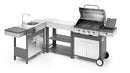 Barbecue a Gas GPL 4 Fuochi + 1 Fornello Laterale Ompagrill Indianapolis 5/B in Acciaio Inox
