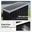 Casetta da Giardino 107,5x91x185 cm con Prese d'Aria e Porta Bloccabile in Acciaio Grigio Scuro      