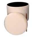 Pouf Contenitore Ø40xh51 cm in Tessuto Crema