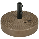 Base per Ombrellone Rotonda Ø51x36 cm con 2 Manopole Incorporate in HDPE e Acciaio Marrone e Nero  