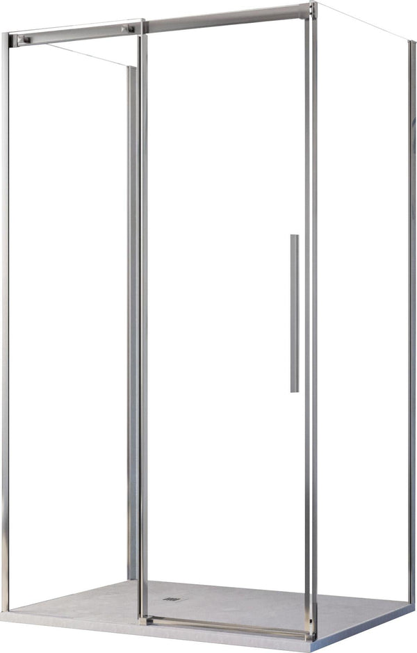 Cabine de Douche 3 Côtés 1 Porte Coulissante en Cristal Transparent 8mm H200 Bonussi Eliane online