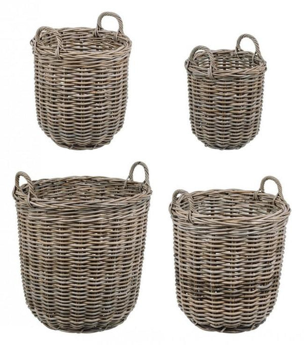 Set 4 Paniers 2 Anses Rondes Narra en Fibres Naturelles online