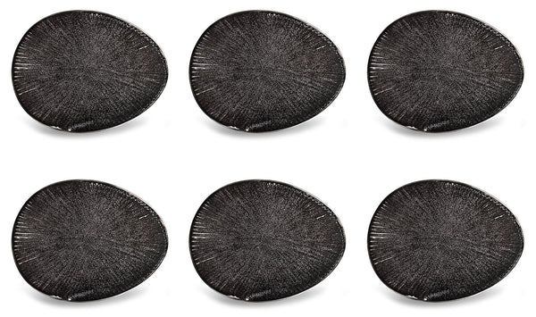 Set 6 Assiettes à Pain Apéritif 16x12x2 cm en Grès Kaleidos Sirius Neri acquista
