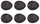 Set 6 Assiettes à Pain Apéritif 16x12x2 cm en Grès Kaleidos Sirius Neri