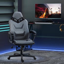 Sedia da Gaming 60x63x113-125 cm in Similpelle Grigia e Nera