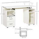 Scrivania da Ufficio con Ripiano 120x55x85 cm in Truciolato Bianca