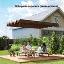 Telo Pergola per Esterni Anti UV 286x245 cm con 8 Fori di Drenaggio in Poliestere Bianco Caffè      