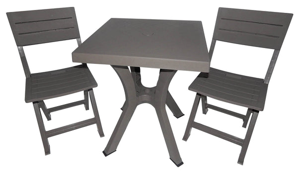 acquista Ensemble de table basse et 2 chaises de jardin pliantes en résine Bauer Duetto Tortora