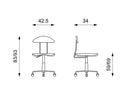 Sedia da Ufficio Operativa 34x42,5xH83/93 cm in Polipropilene Titti Blu