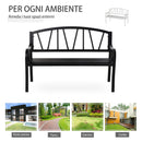 Panchina 2 Posti da giardino 128x56x86 cm in Metallo Nero
