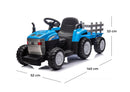 Trattore Elettrico per Bambini 12V con Rimorchio Blu  