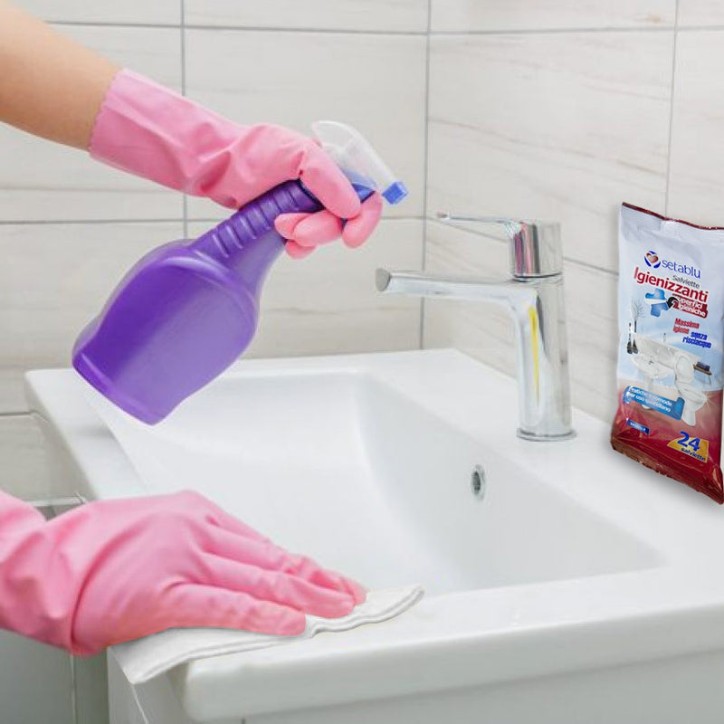 Salviette superfici 24 salviettine igieniche per bagno senza risciacquo