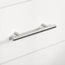 Cassettiera 4 Cassetti 112x38,2x81 cm in Legno con Maniglie in Metallo Bianco   