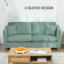 Divano 3 Posti 184x77x81 cm in Tessuto Verde