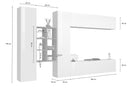 Parete Attrezzata Soggiorno 320x30x180 cm Maruska n°20 Bianco Lucido