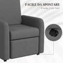 Poltrona Relax  Reclinabile 115° max con Poggiapiedi 76x78,5x102 cm Grigio   