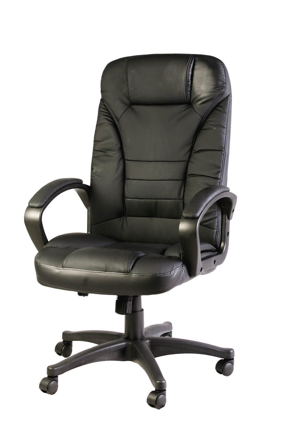 online Fauteuil présidentiel de bureau noir en polyuréthane Tosini Hc 5842