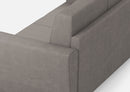 Divano 3 Posti 212x85x85 cm Yasel in Tessuto Grigio