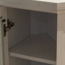 Camino Elettrico da Pavimento Effetto Fiamma 126x78x83 cm 900W/1800W in Legno Bianco