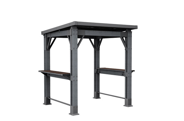 Gazebo da Giardino per BBQ Keter Signature Grill 247x200x238 cm in Resina Effetto Legno Grigio Grafite e Noce online