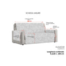 Copridivano con Copri Braccioli in Poliestere e Cotone Blu Scuro Varie Misure