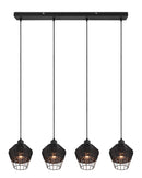 Lampada a Sospensione da Interno Attacco E27 in Tessuto Nero