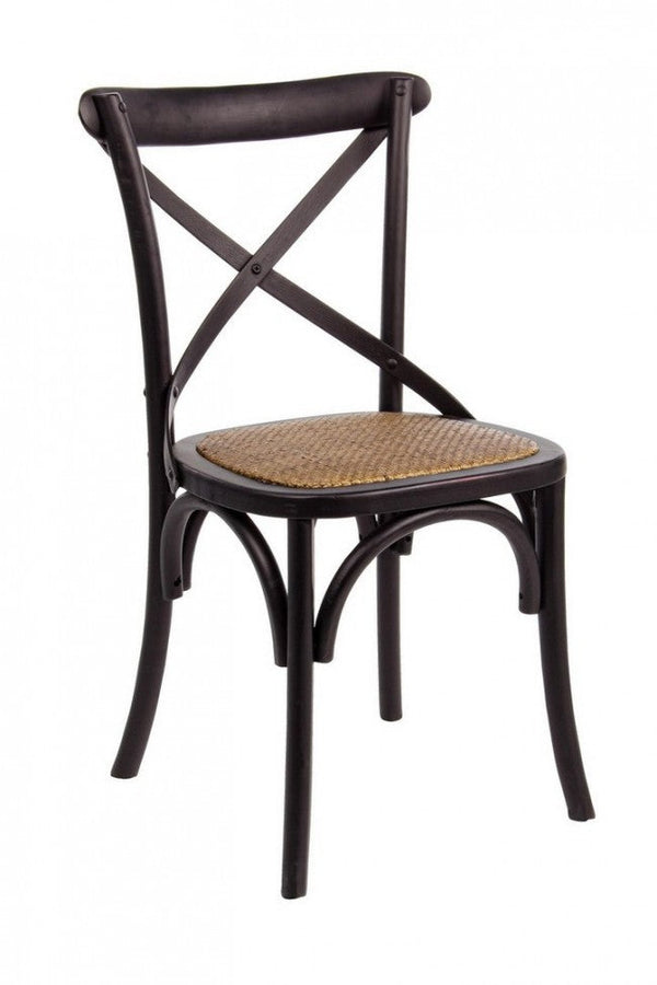 sconto Chaise Croix Noire en Bois