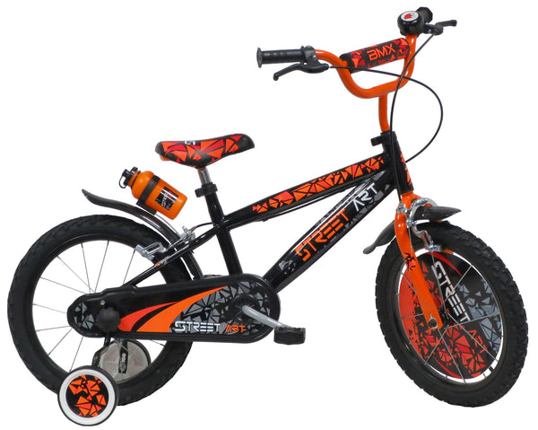 acquista Vélo Enfant 16" 2 Freins Street Art Noir/Orange
