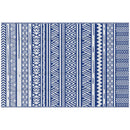Tappeto per Esterno 182x274 cm Pieghevole e Reversibile  in Polipropilene Blu e Bianco