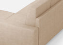 Divano 2 Posti con Pouf 148x155x85 cm Sakar in Tessuto Beige