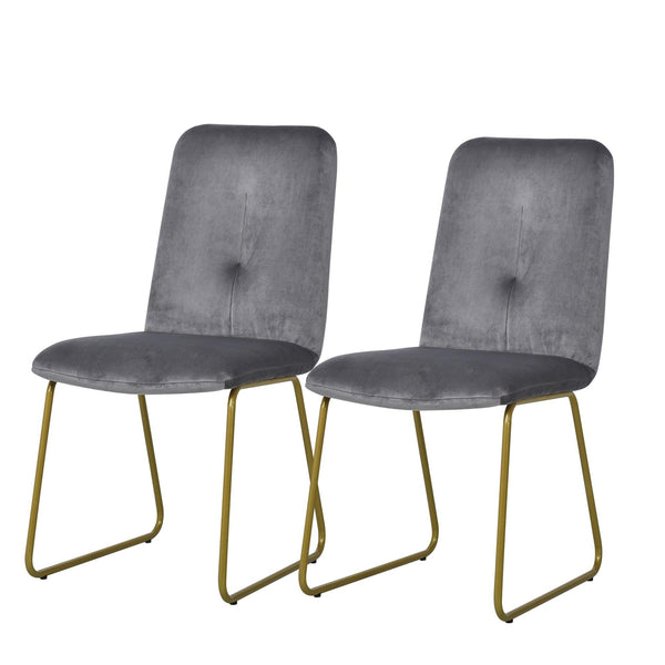 Set 2 Chaises Rembourrées 44,5x59,5x91 cm en Flanelle Grise online
