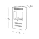 Stufa a Bioetanolo da Interno Elegance 47x36x75 cm 3000W 2L Fiamma Ventilata Bordeaux 