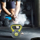 Kettlebell Attrezzo Fitness Peso in Ghisa da 10 kg con Impugnatura Ergonomica Grigio e Giallo      