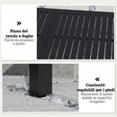 Tavolo da Giardino Allungabile 225x85x75 cm per 6-8 persone in Alluminio con Piano a Doghe Nero      