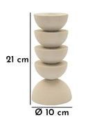 Porta Candele Dune Pix Ø10x21 cm in Ferro Crema      