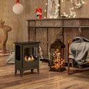 Camino a Bioetanolo da Pavimento 36x26x54 cm Bruciatore da 1,2L in Acciaio Inox Nero 