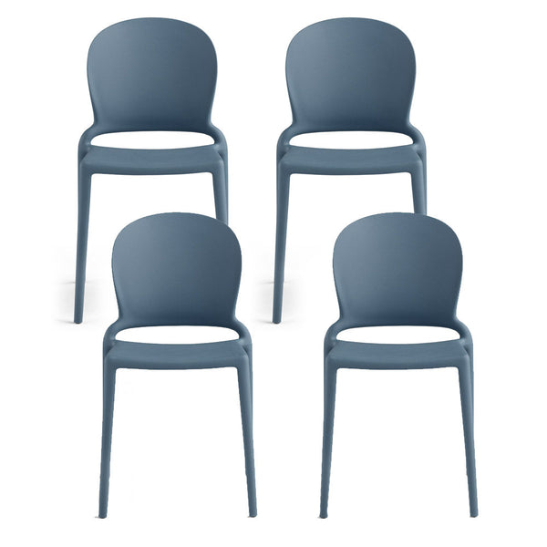 prezzo Lot de 4 Chaises Empilables 83x48x55 cm en Polypropylène et Fibre de Verre Jasmine Avio