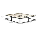 Struttura Letto Matrimoniale 190x160x35 cm con Doghe in Compensato e Contenitore Inferiore Nero